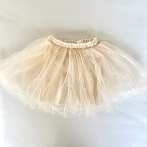 ZARA Tulle Skirt | Layered, Elastic Waist | Cream | 2–3Y